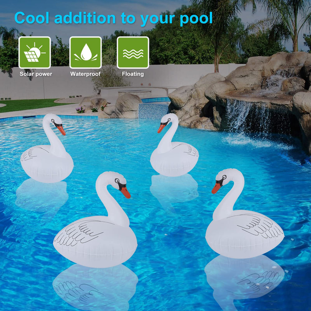 Goallim Floating Pool Lights close-up of swan design