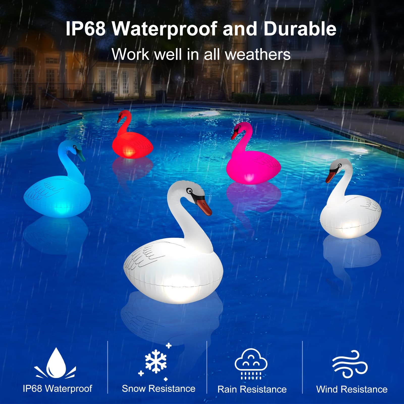 Goallim Swan Floating Pool Light remote control