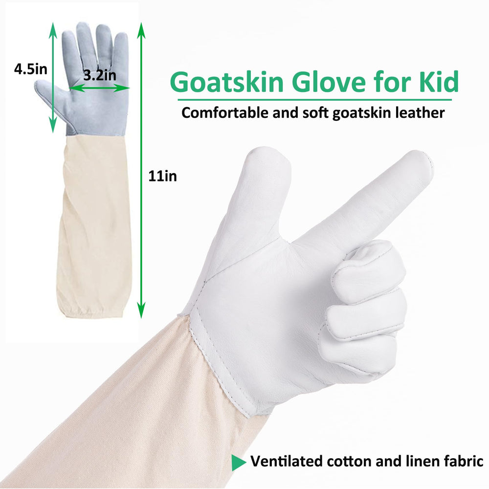 Goatskin gloves included with LONGADS bee suit