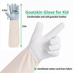 Goatskin gloves included with LONGADS bee suit