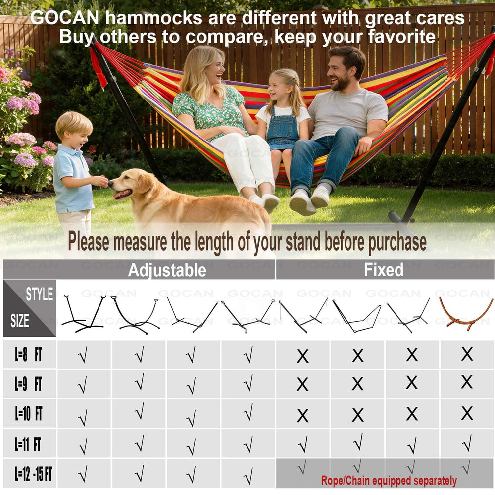 GOCAN Extra Large Double Hammock in camping setup