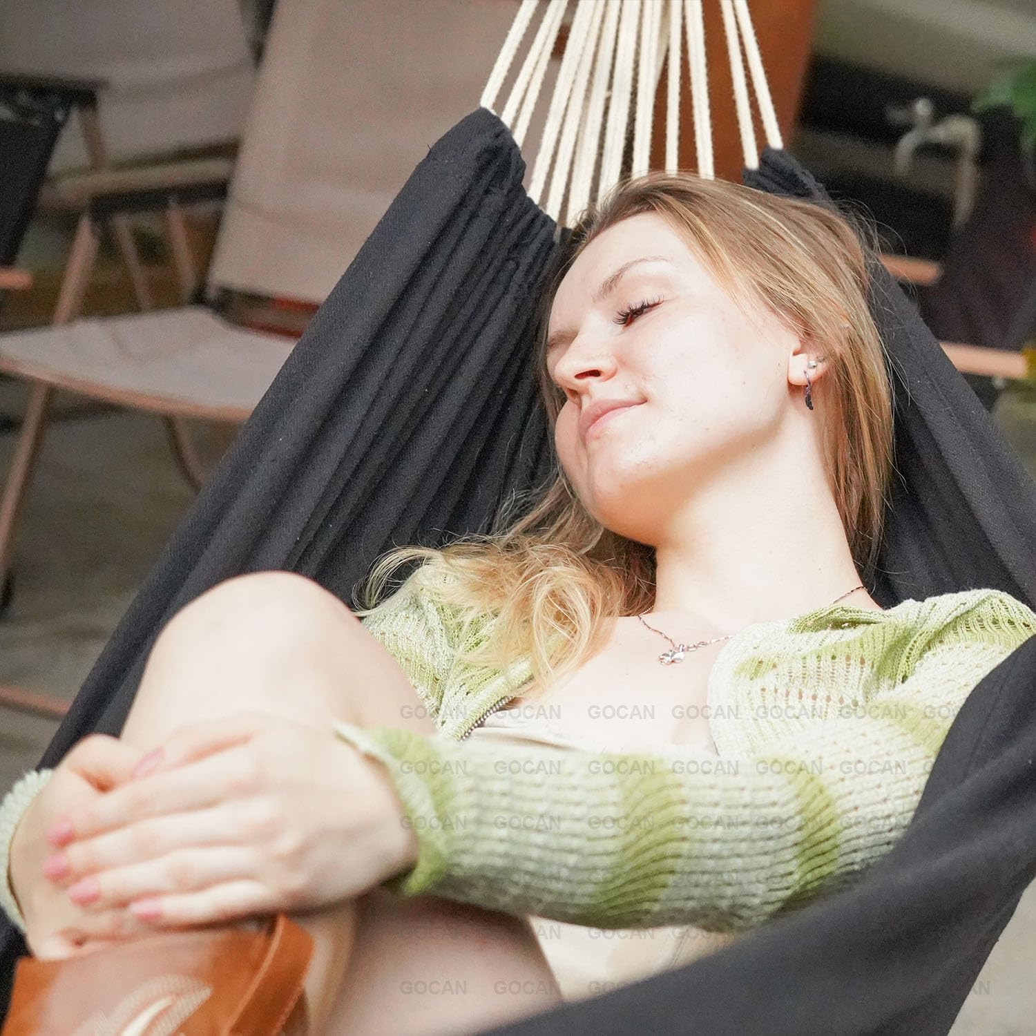 GOCAN Hammock 2 Person black model folded in carrying bag