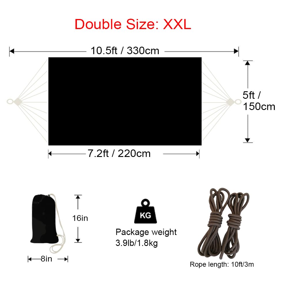 GOCAN Hammock 2 Person black model set up in garden