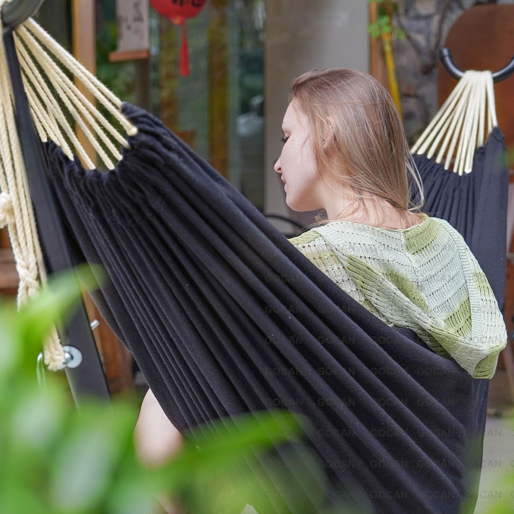 GOCAN Hammock 2 Person black model with ropes