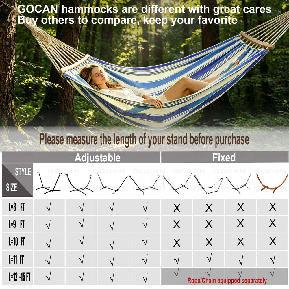 GOCAN Hammock hanging between trees