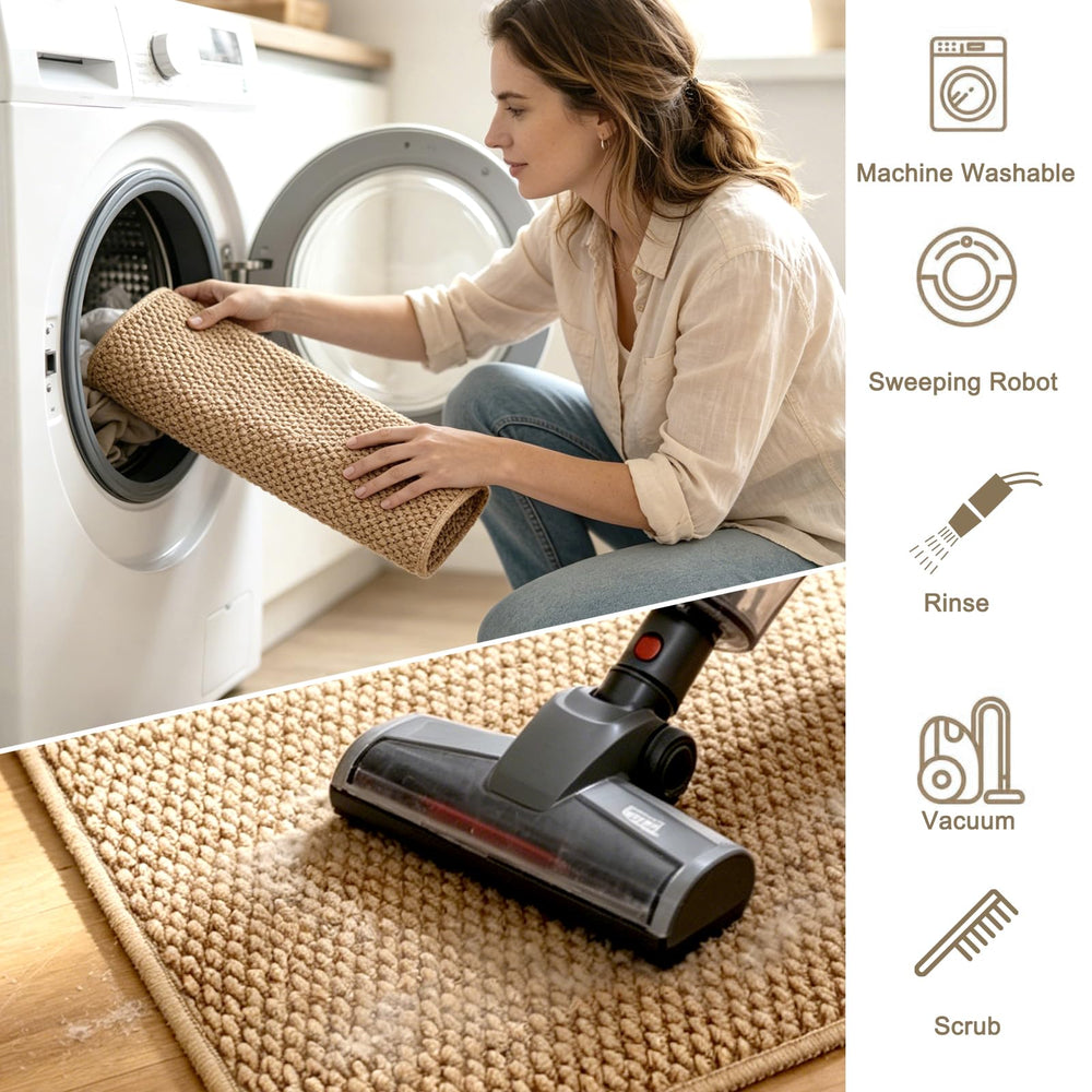 godehone doormat capturing dirt and moisture in a kitchen