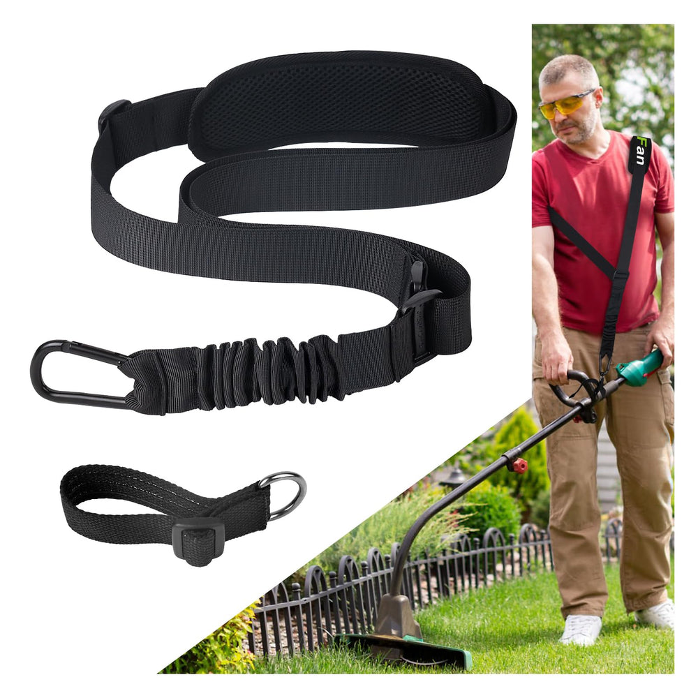 GodFan Shoulder Strap for Weed Eater front view with metal clasp