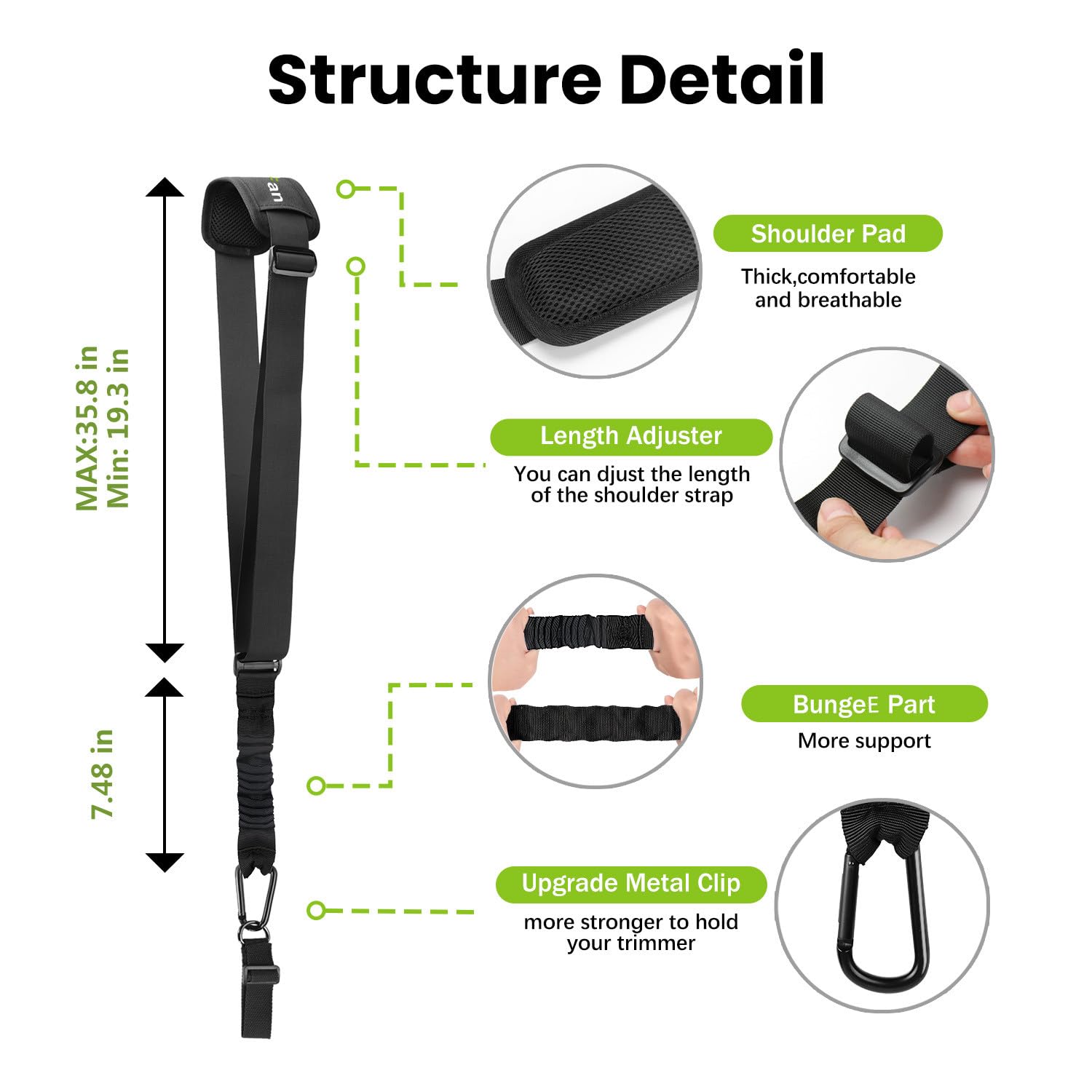 GodFan Shoulder Strap suitable for various string trimmers