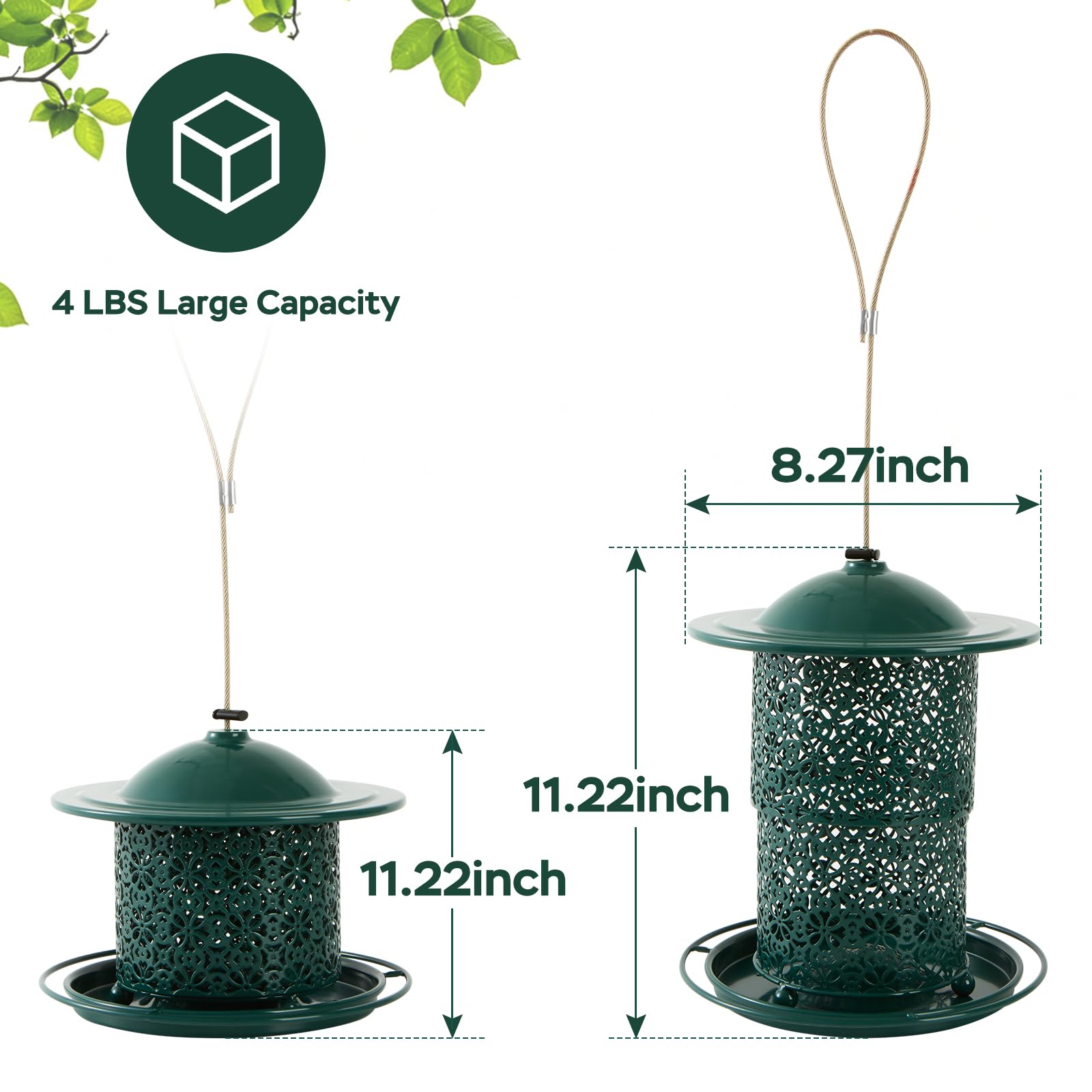 Godinsky Hanging Metal Wild Bird Feeder with food inside