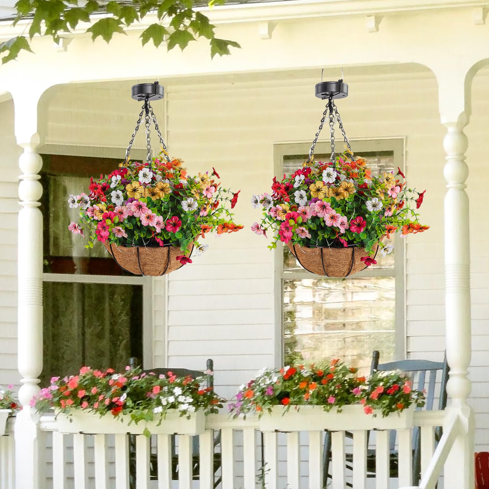 GOESWELL Solar Hanging Flower Basket showcasing vibrant colours