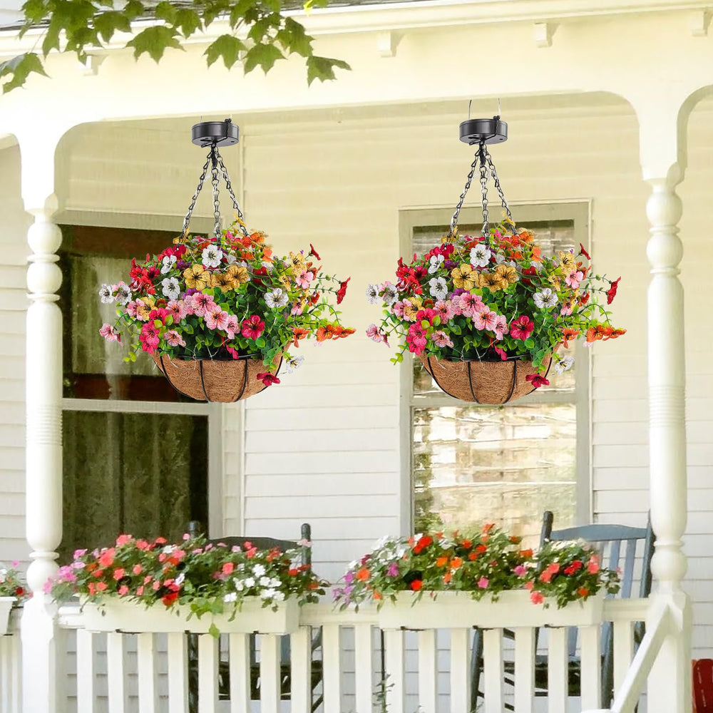 GOESWELL Solar Hanging Flower Basket showcasing vibrant colours