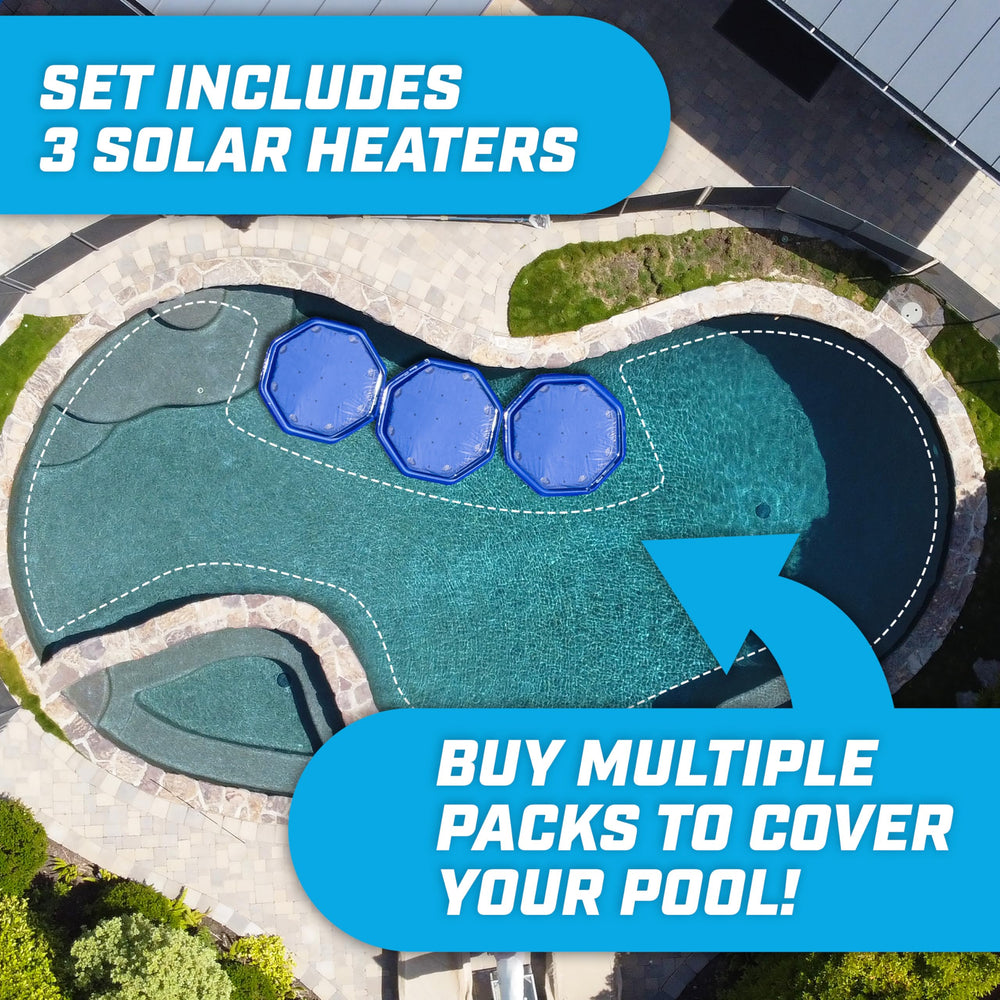 GoFloats Inflatable Solar Pool Heater in a pool