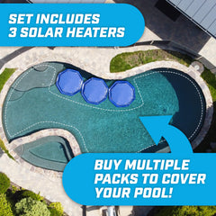 GoFloats Inflatable Solar Pool Heater in a pool
