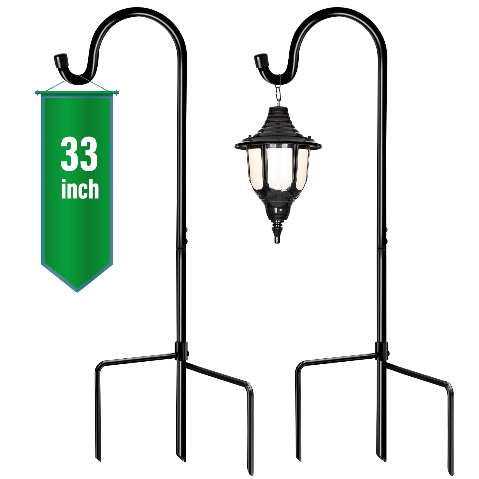 GOFORWILD 33 Inch Metal Shepherd Hook front view