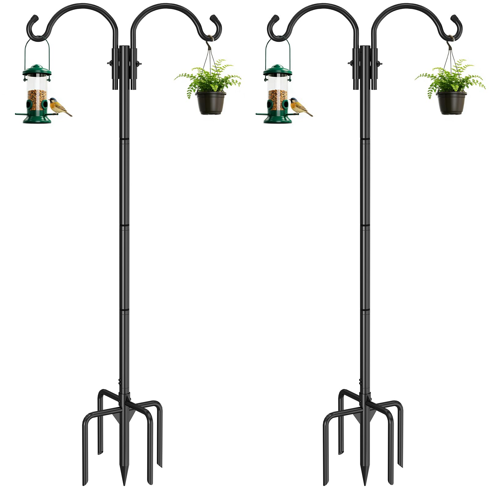 GOFORWILD 76 Inch Double Shepherds Hook front view