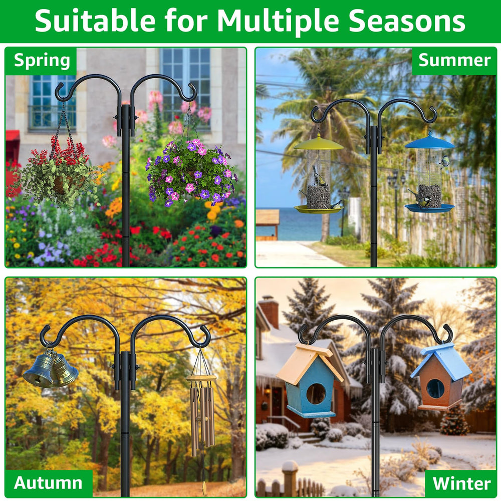 GOFORWILD Adjustable Shepherds Hook 84 Inch with hanging plants