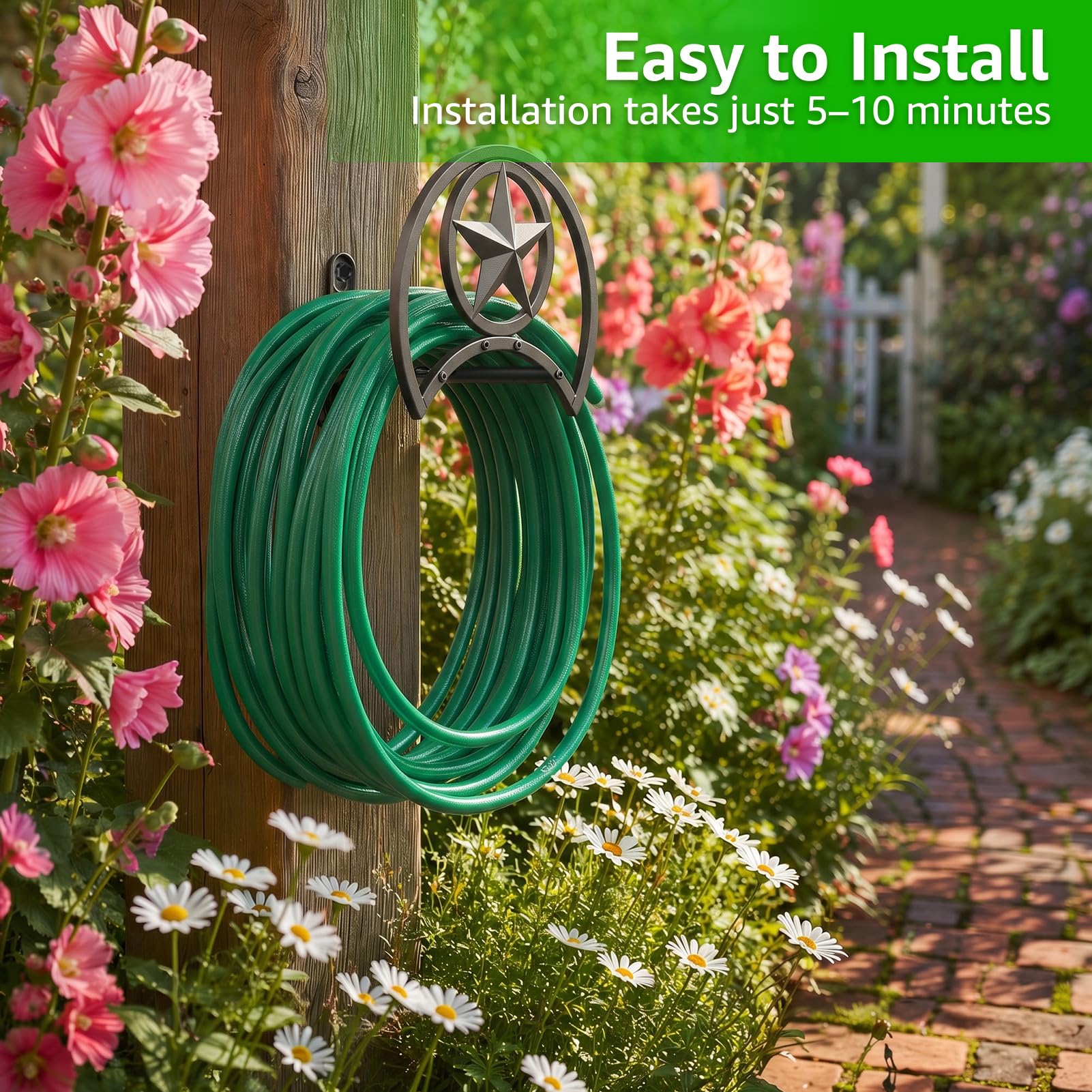 GOFORWILD Garden Hose Holder in garden setting
