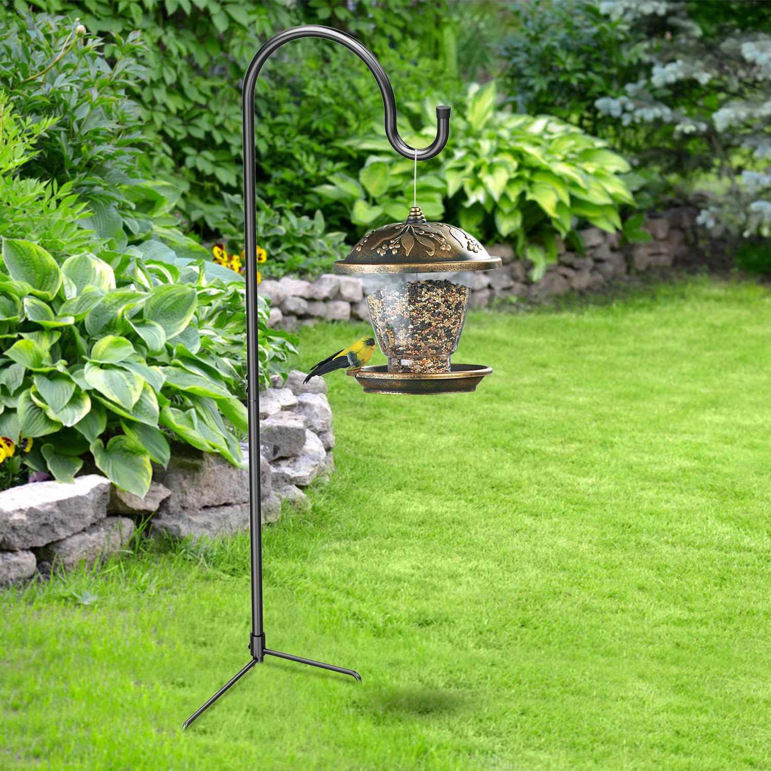GOFORWILD shepherd hook displaying solar lights