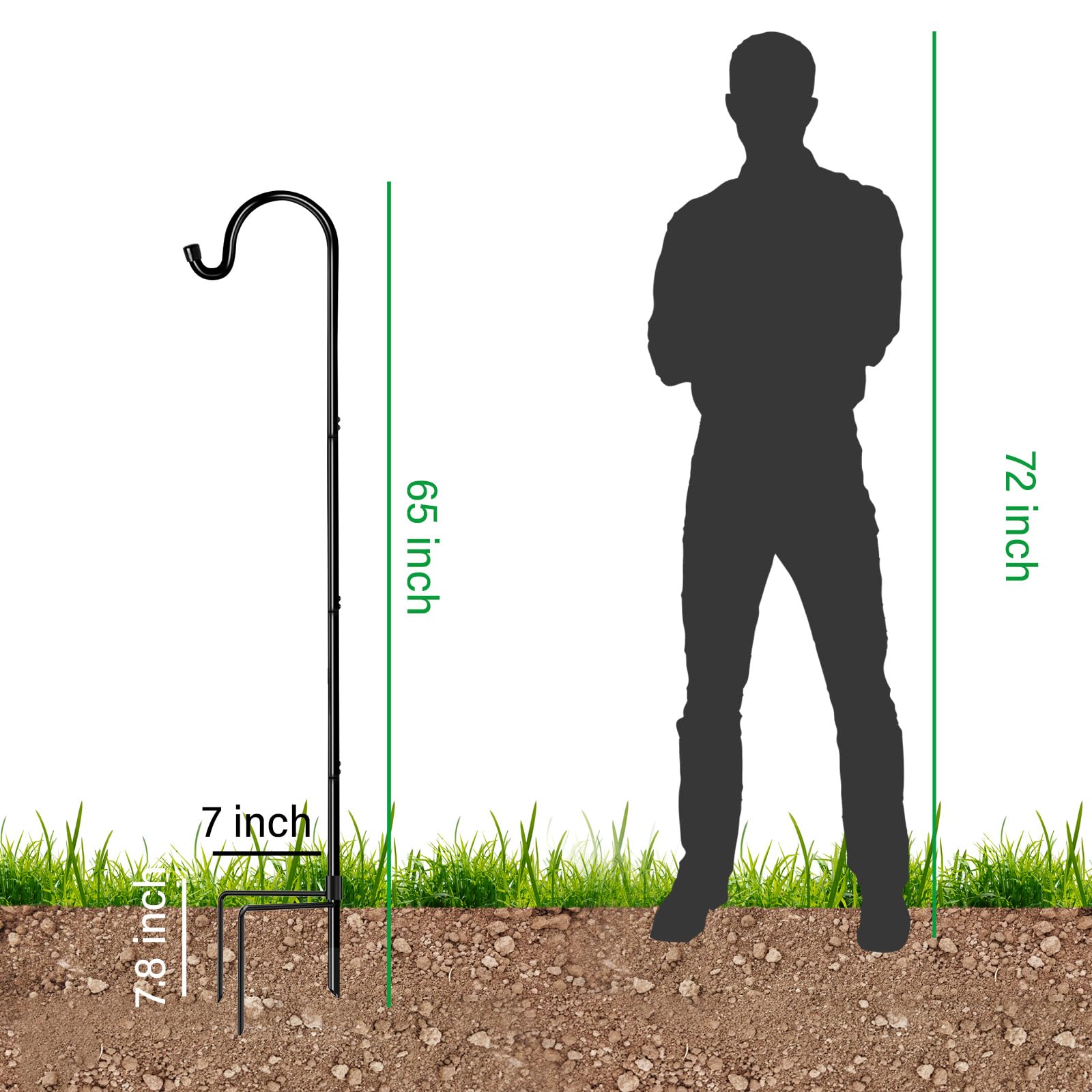 GOFORWILD shepherd hook in a garden setting
