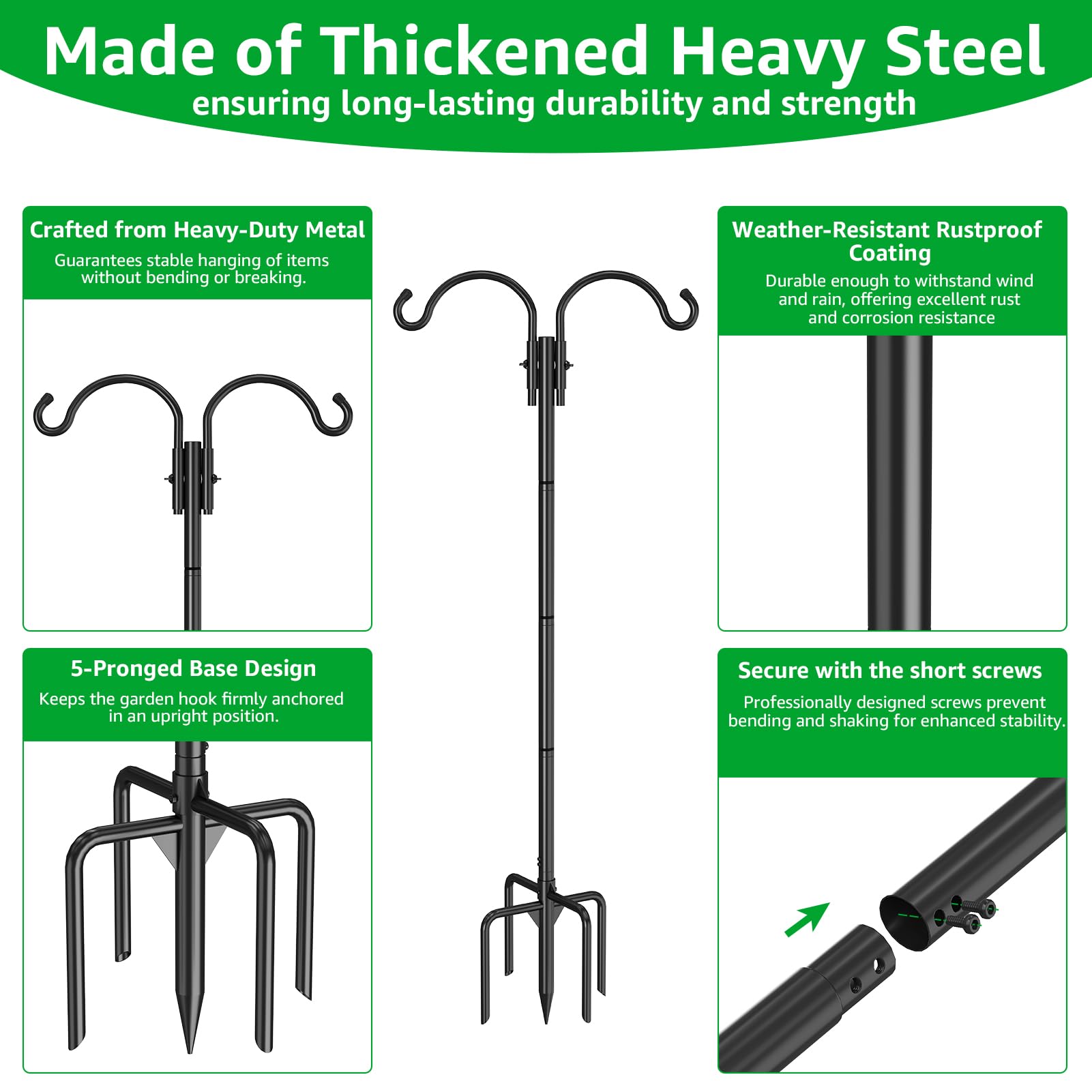 GOFORWILD shepherds hook with bird feeder