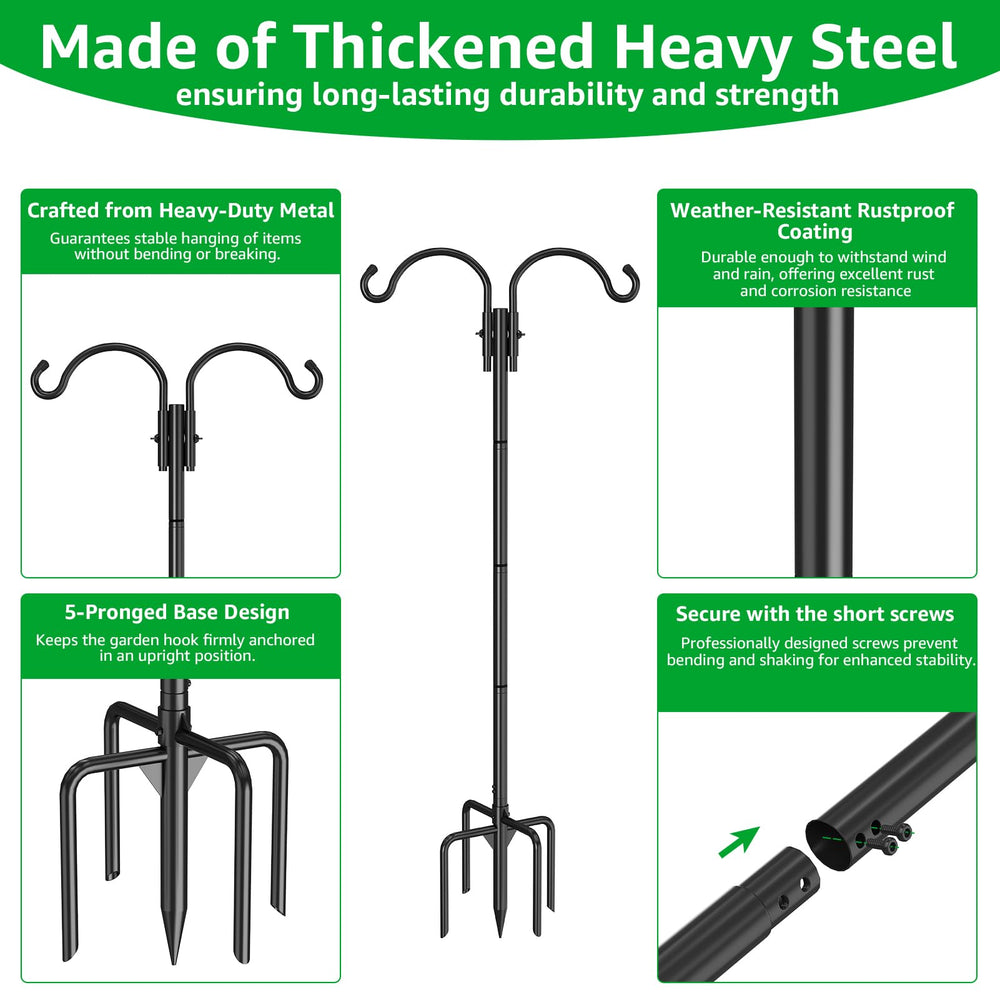 GOFORWILD shepherds hook with bird feeder