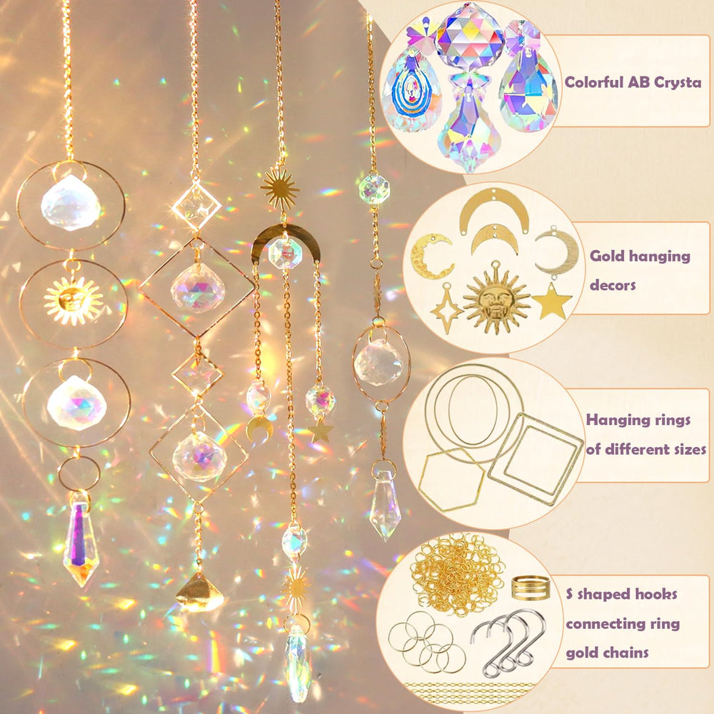 Gold hanging decorations included in Lyukii suncatcher kit