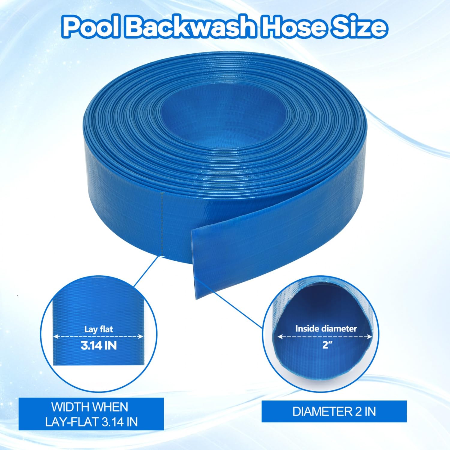Gonioa backwash hose in use with a swimming pool