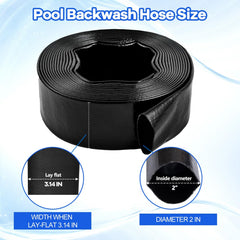 Gonioa PVC backwash hose rolled up for storage