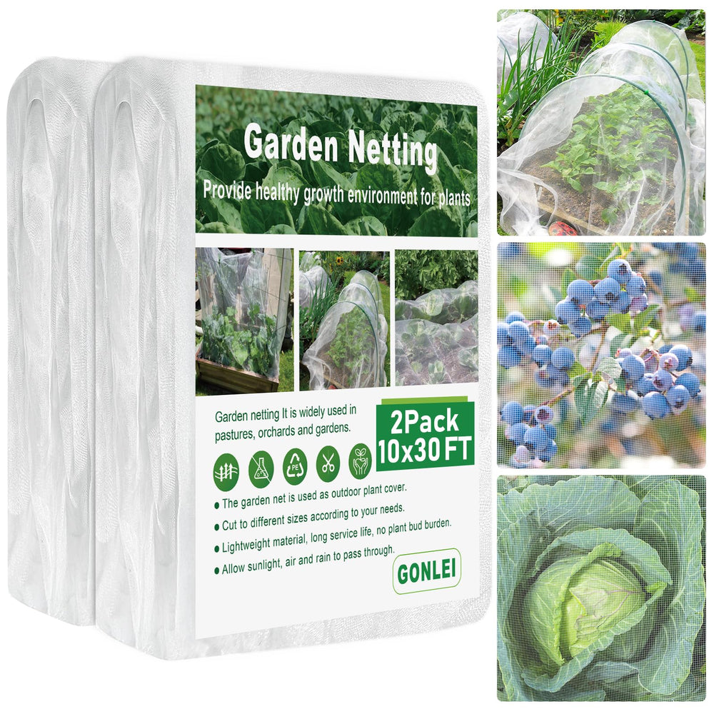 GonLei Garden Netting 2-Pack 10x30FT nylon mesh front view