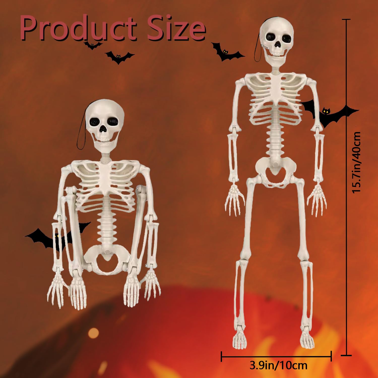 GONOSEED 16 inch poseable skeleton in a hanging position