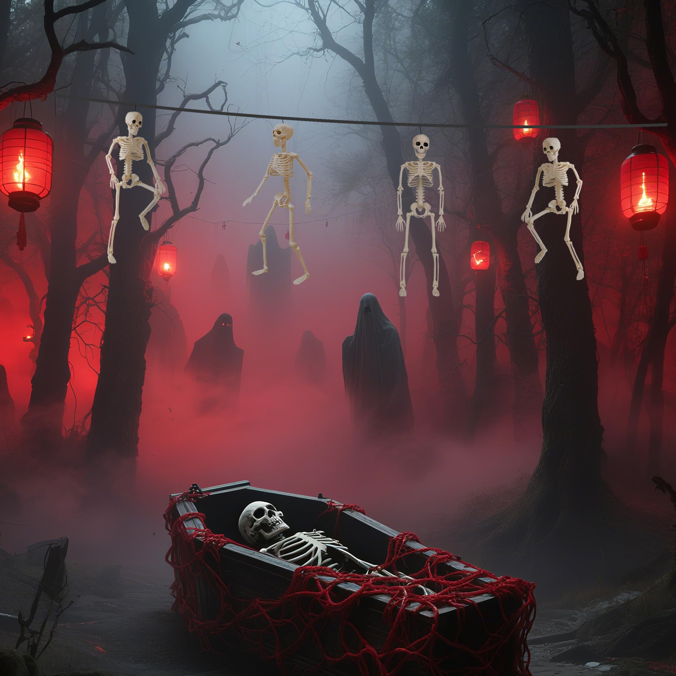 GONOSEED Halloween skeleton hanging from a tree