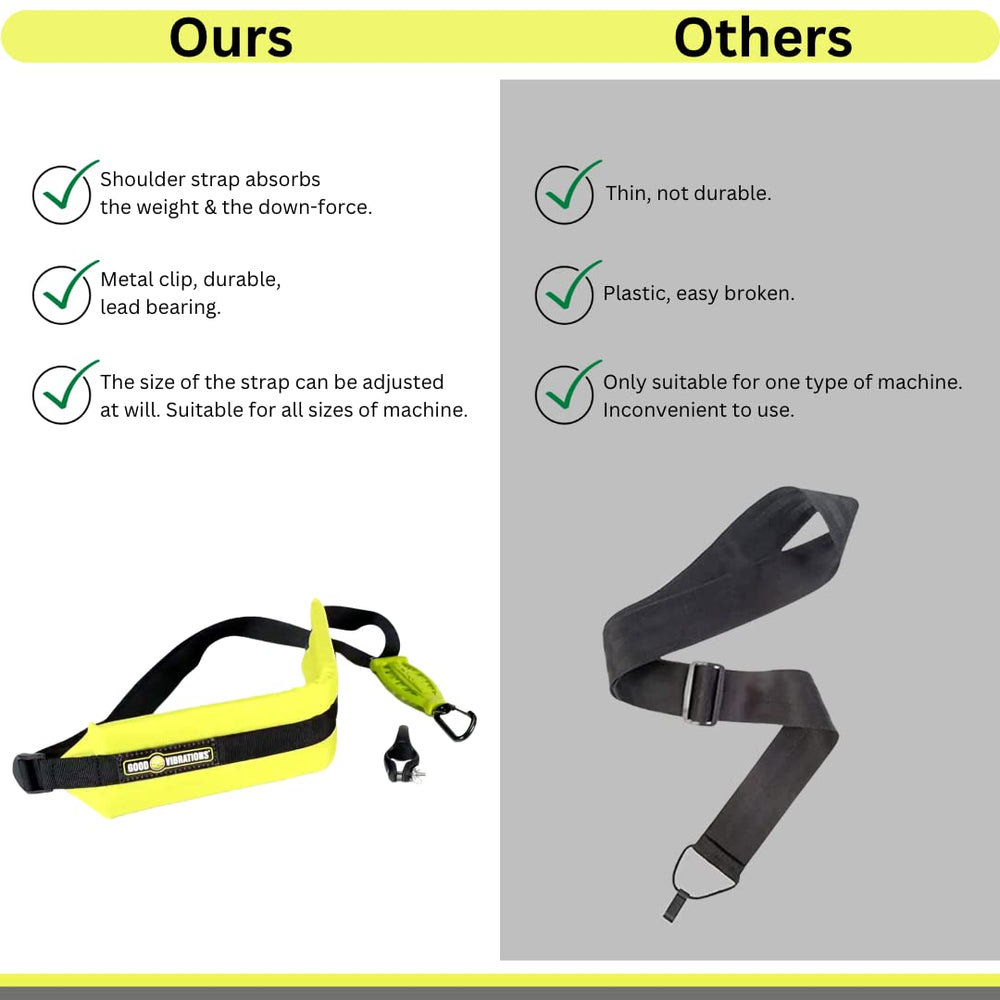 Good Vibrations Zero Gravity Trimmer Strap dimensions shown