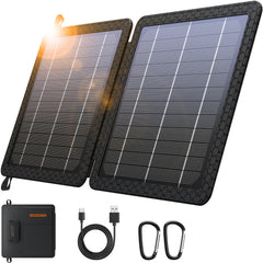 GOODaaa 10W Portable Solar Charger folded in orange and black