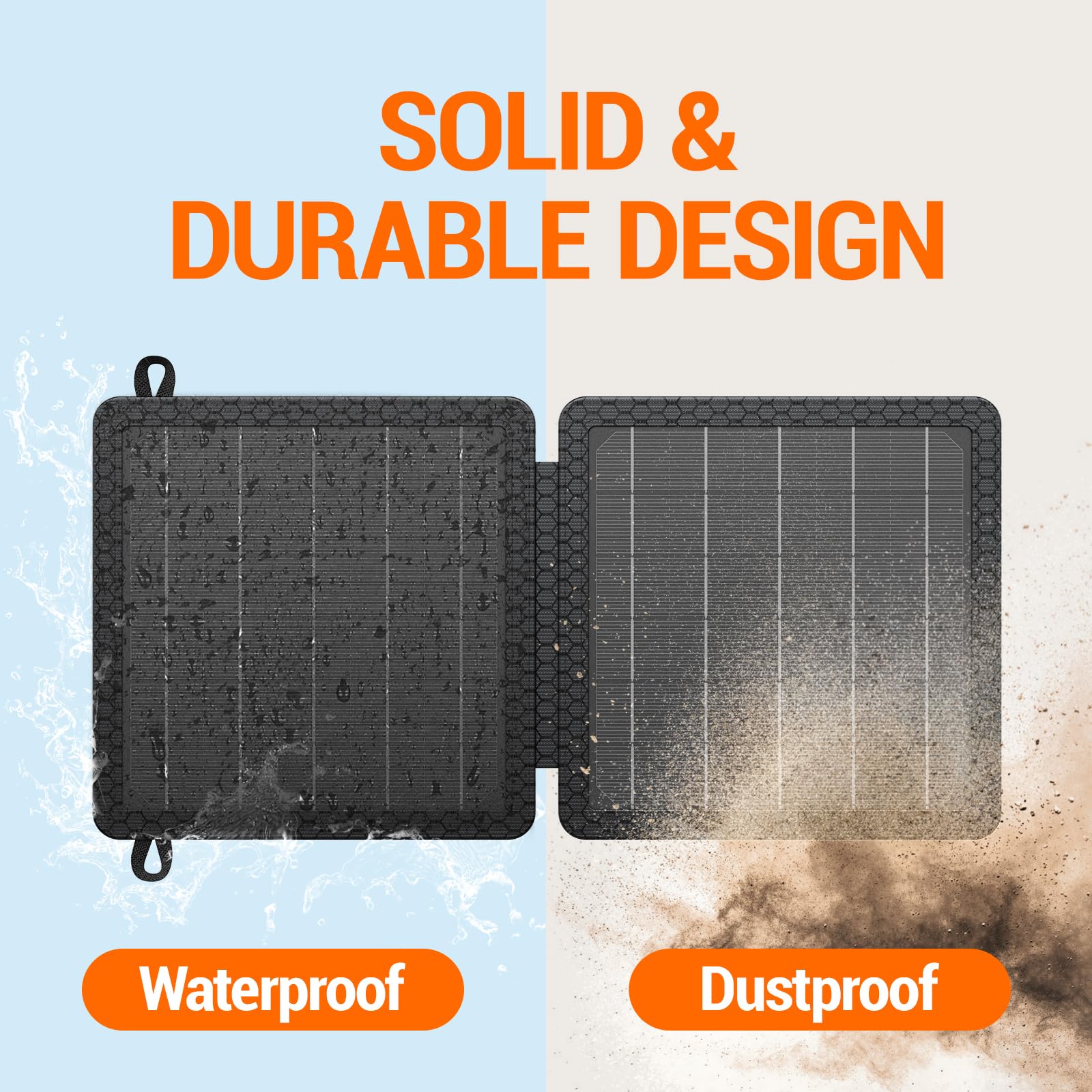 GOODaaa solar charger side view with pocket for phone
