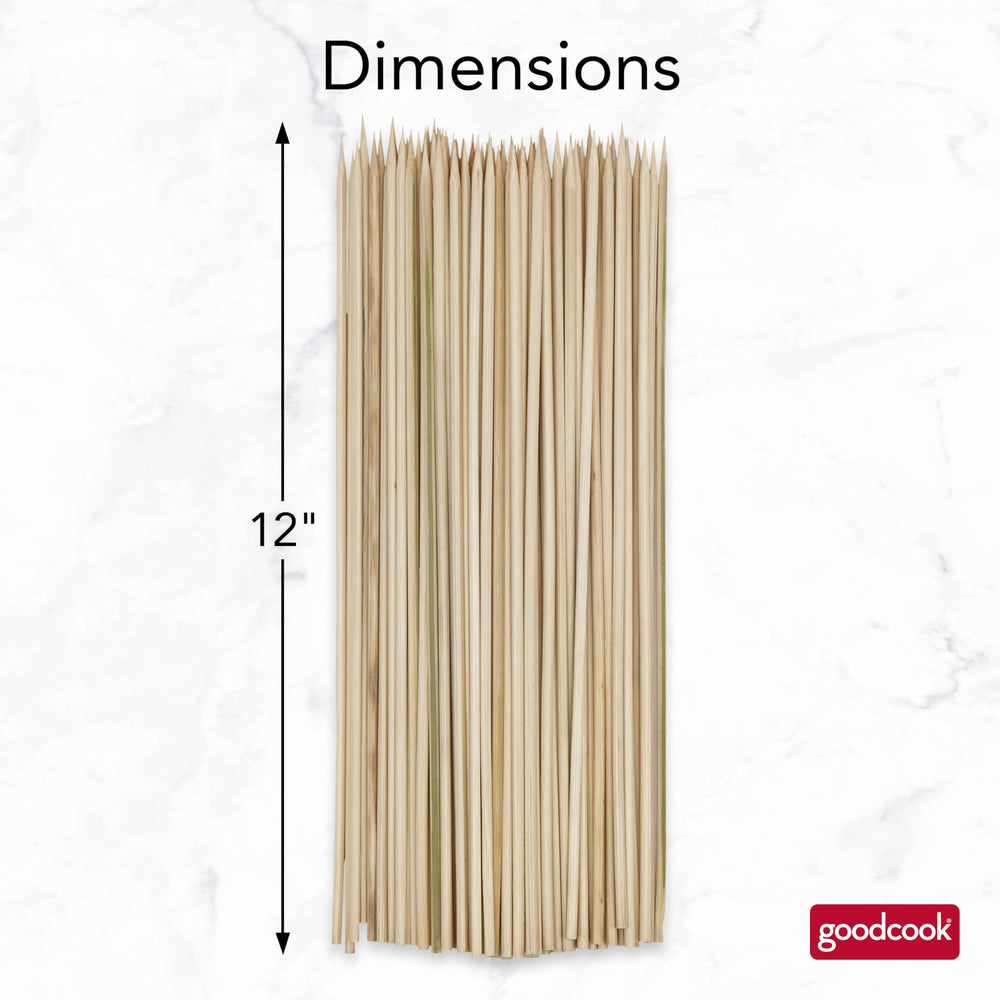 GoodCook bamboo skewers displayed on a wooden table