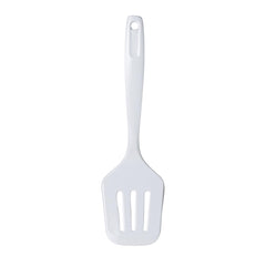 GoodCook Everyday Melamine Slotted Turner front view, 12-inch length, white finish
