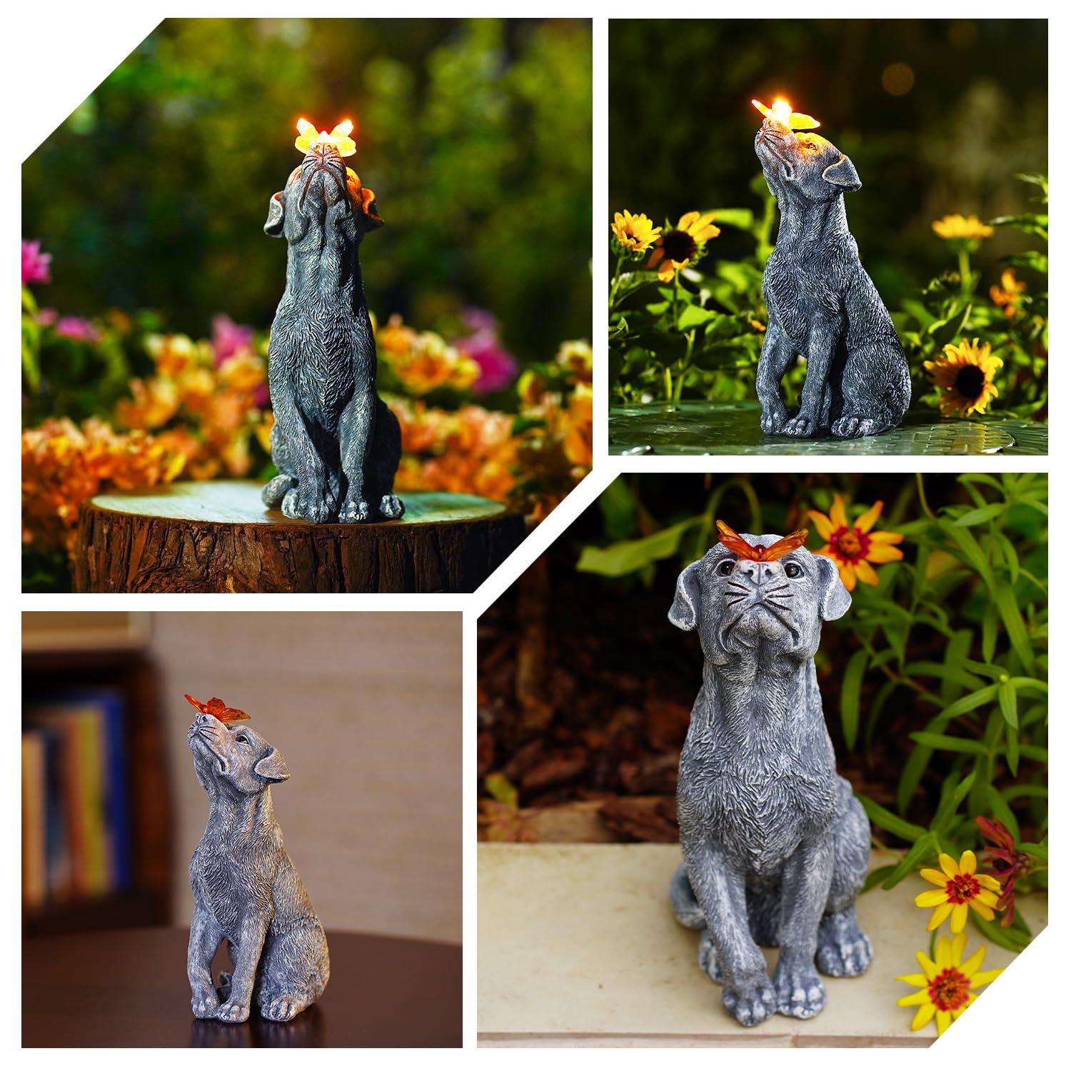 Goodeco Dog Statue packaging and included battery