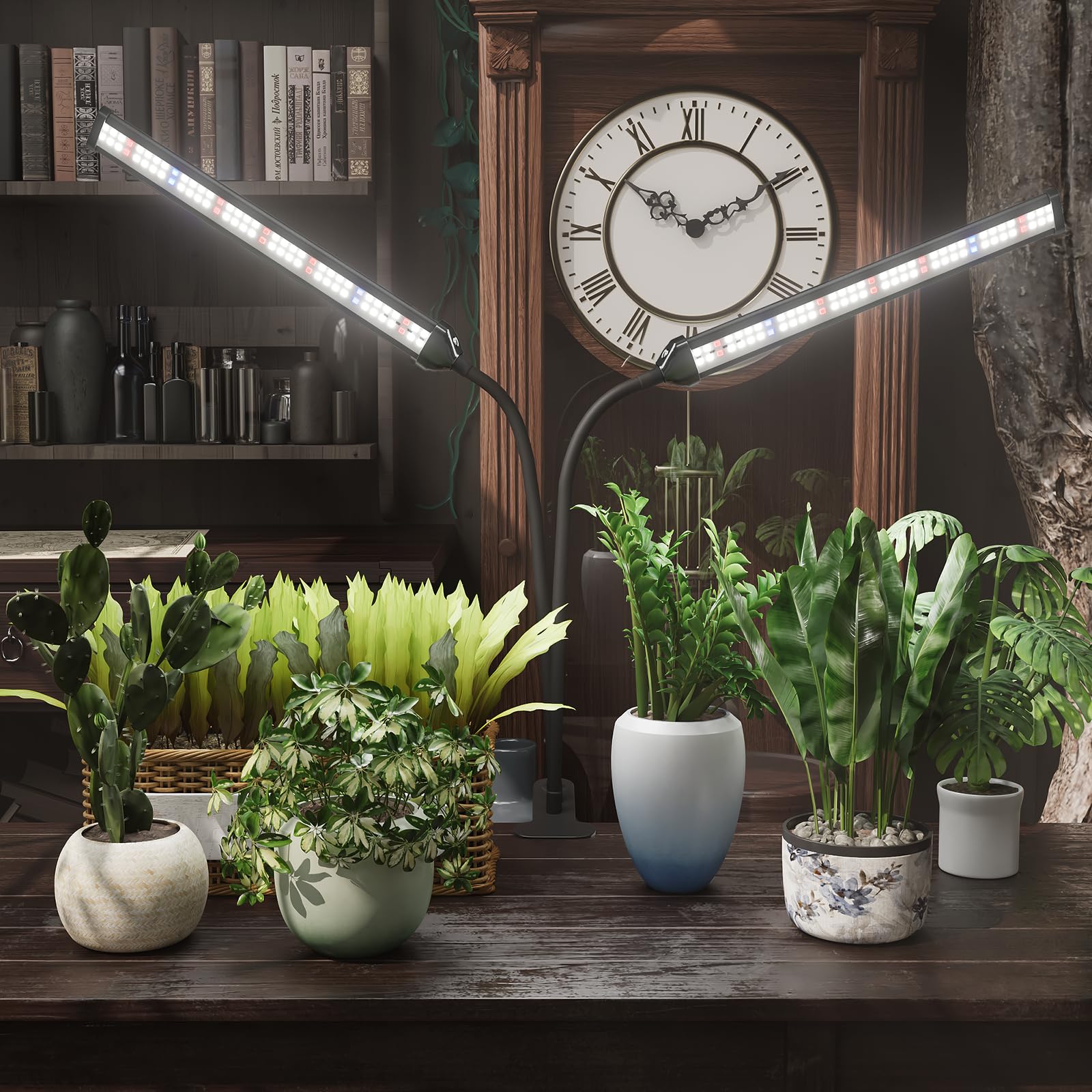 GooingTop LED Grow Light black model with plants