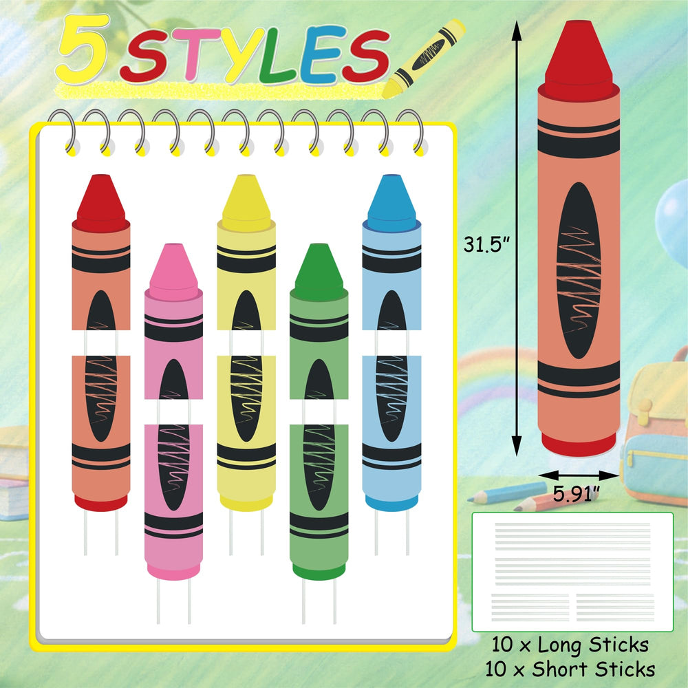 Goolife colorful crayon yard signs with stakes