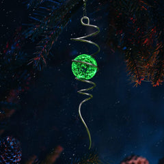 GOOLLYRUSIM Glow in The Dark Gazing Ball Spiral front view