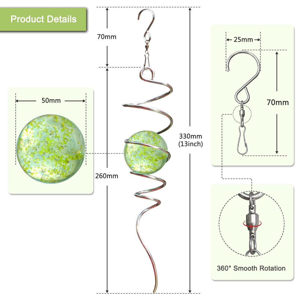 GOOLLYRUSIM Glow in The Dark Gazing Ball Spiral packaged for gift