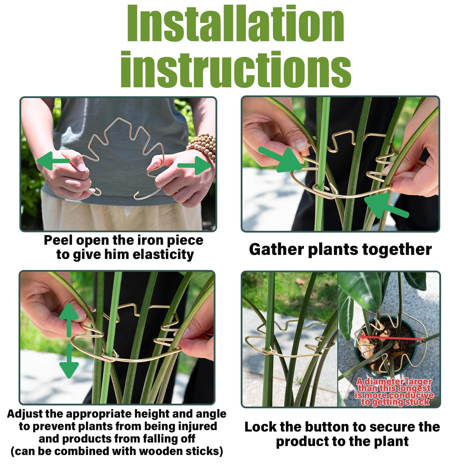 Goooxim Monstera Stem Support Stake dimensions 5.5x4.7 inches