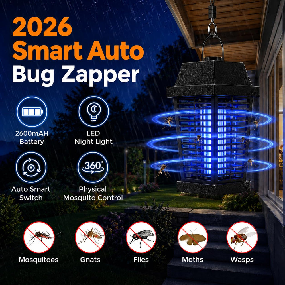 GooQand Solar Bug Zapper 4500V side view showing the protective grid