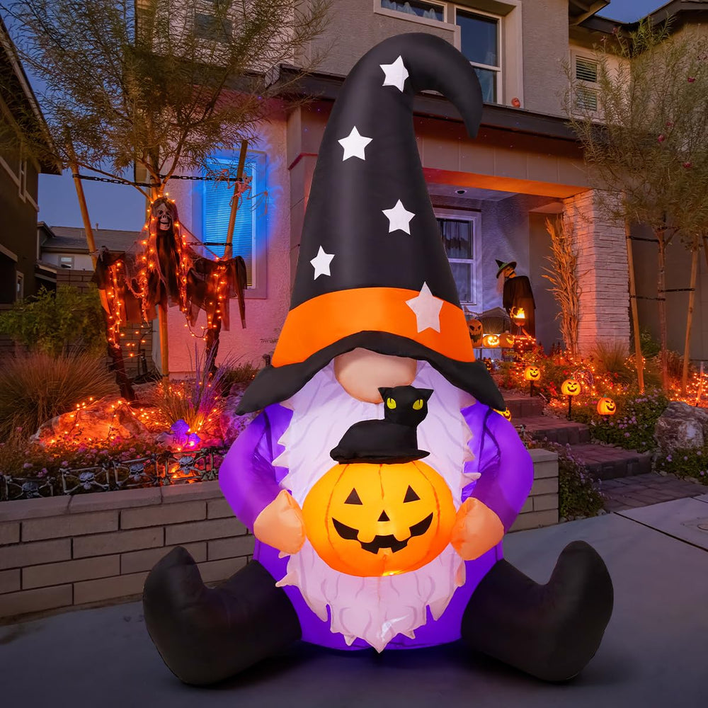 GOOSH 5 FT Halloween Gnome Inflatable Decoration front view