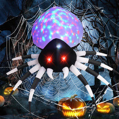 GOOSH 6 FT Halloween Inflatable Spider front view with LED lights