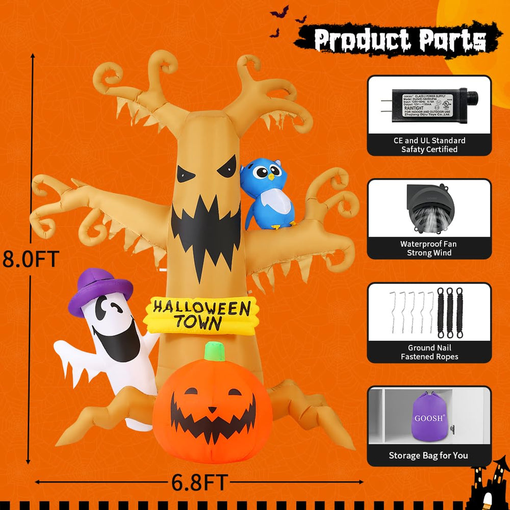 GOOSH Halloween inflatable dead tree packed in storage bag