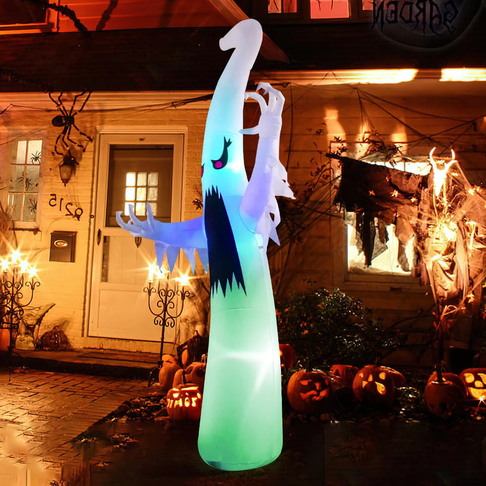 GOOSH Inflatable Ghost setup in a garden during Halloween