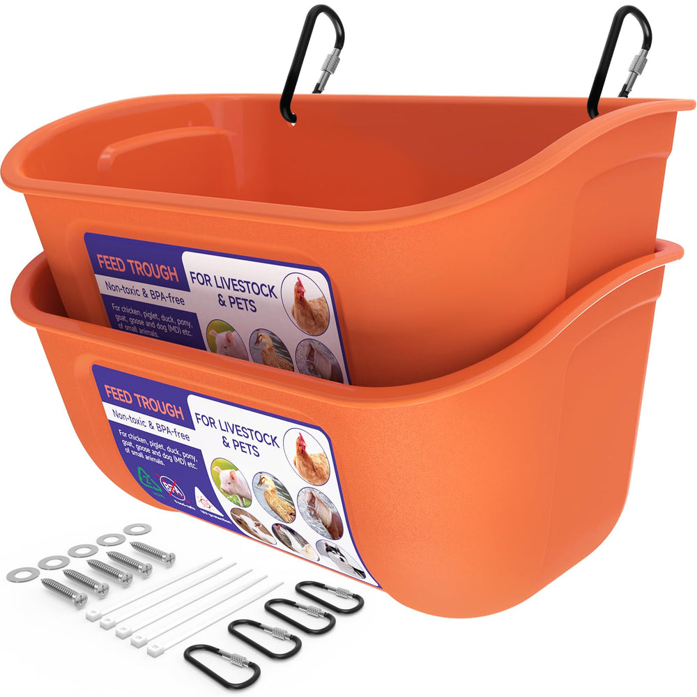 Goovilla Chicken Feeder Waterer 5 Quart Orange front view