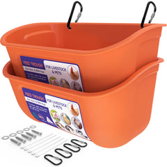 Goovilla Chicken Feeder Waterer 5 Quart Orange front view