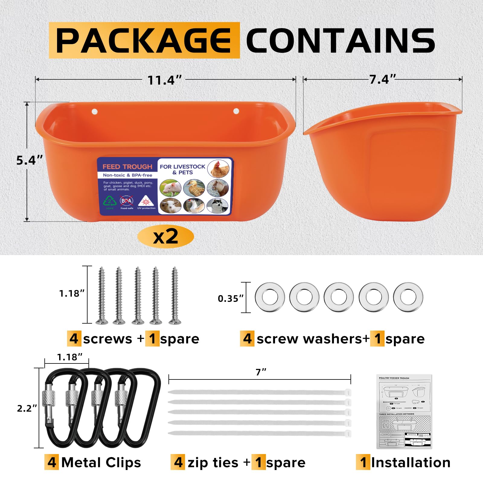 Goovilla Chicken Feeder Waterer 5 Quart Orange in garden